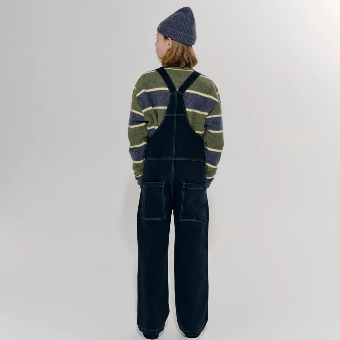 Dungaree in Washed Black Denim by Main Story - Last Ones In Stock - 6-8 Years