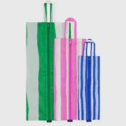 3D Zip Pouch Set in Painted Stripe by Baggu
