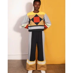 Eamon Trousers in Quilt Colourblock by L.F.Markey - Last Ones In Stock - UK 6-8
