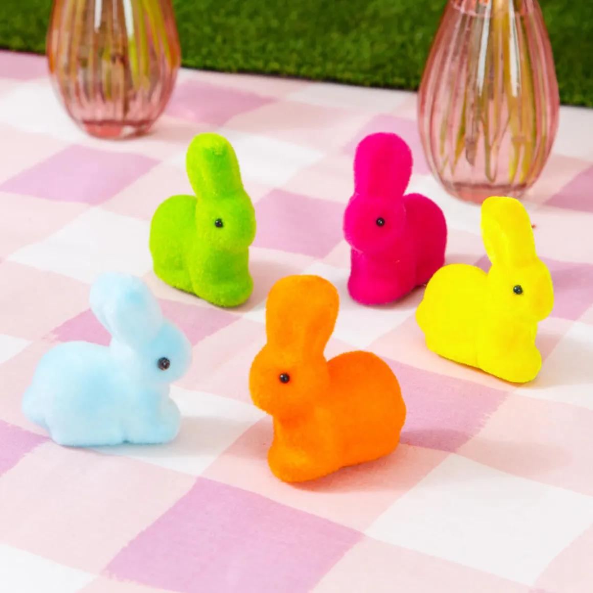 Easter Bunnies Decorations in Rainbow by Talking Tables