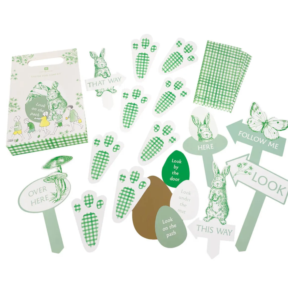 Easter Egg Hunt Kit in Toile de Jouy Green by Talking Tables