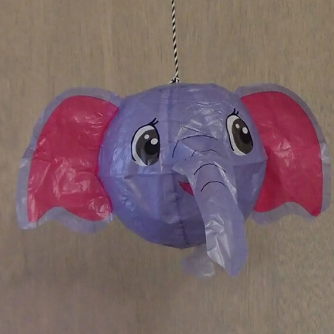 Elephant Japanese Paper Balloon Greetings Card by Petra Boase