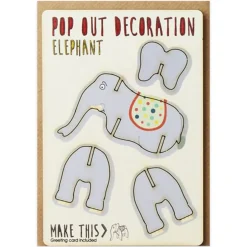 Elephant Pop Out Decoration And Greetings Card by The Pop Out Card Company