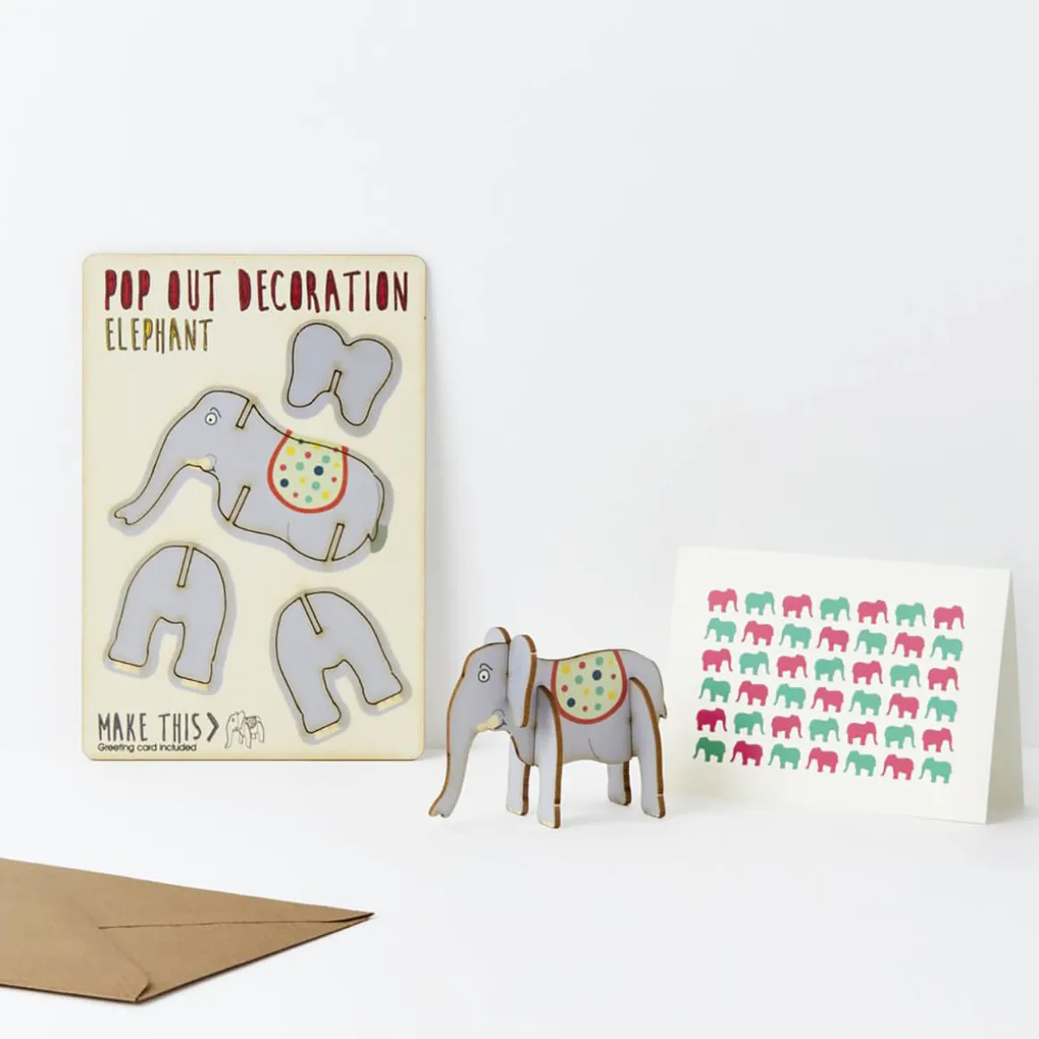 Elephant Pop Out Decoration And Greetings Card by The Pop Out Card Company