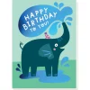 Elephant Splash Birthday Greetings Card by Stormy Knight