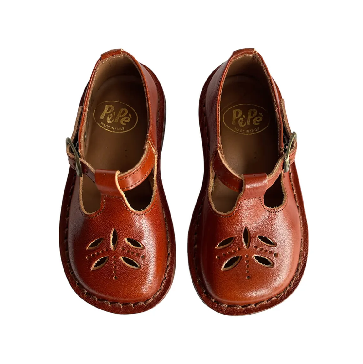 Eli Cut Out Sandals in Vachetta Lux Cuoio by PèPè