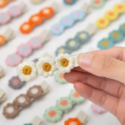Embroidered Flower Hair Clip in Various Colours by Hello Sakura
