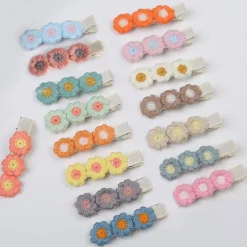 Embroidered Flower Hair Clip in Various Colours by Hello Sakura