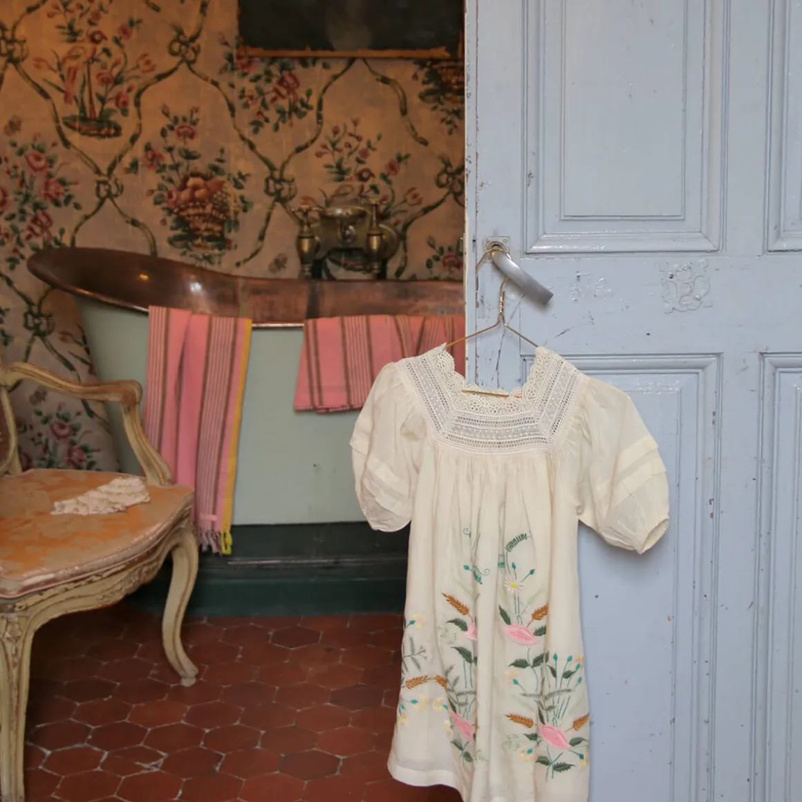 Embroidered Garden Dress in Ivory by Bonjour