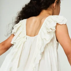 Embroidered Wren Dress in Vintage White by Faune
