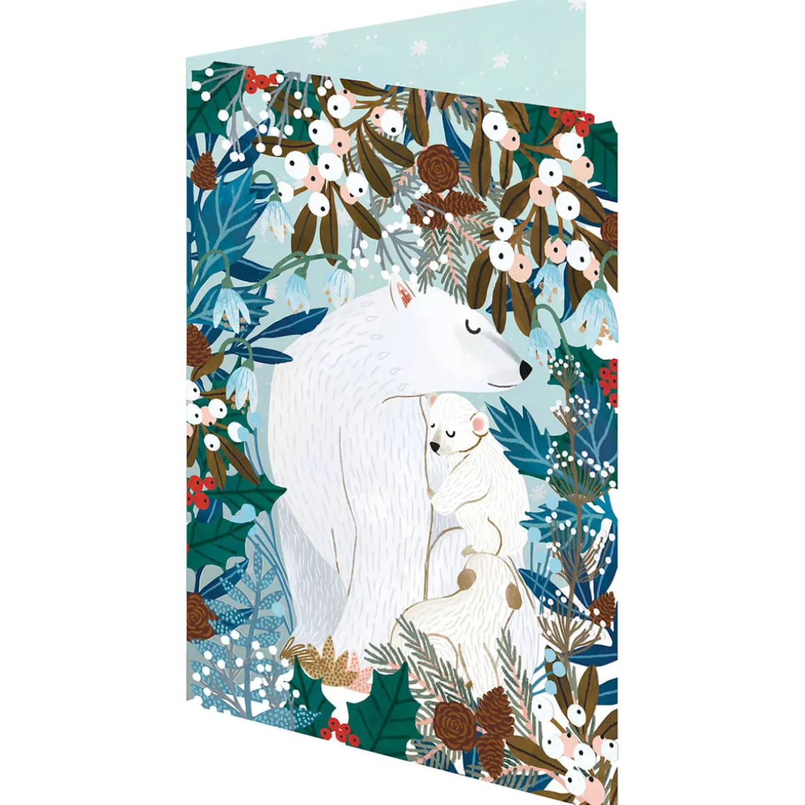 Enchanting Polar Bears Laser Cut Christmas Greetings Card By Roger La Borde