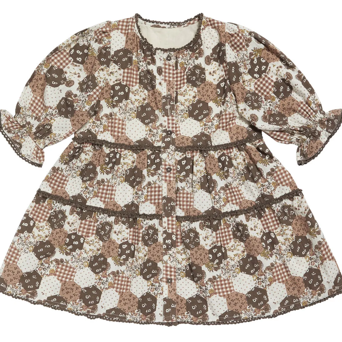 Esme Dress in Patchwork Print by Little Cotton Clothes