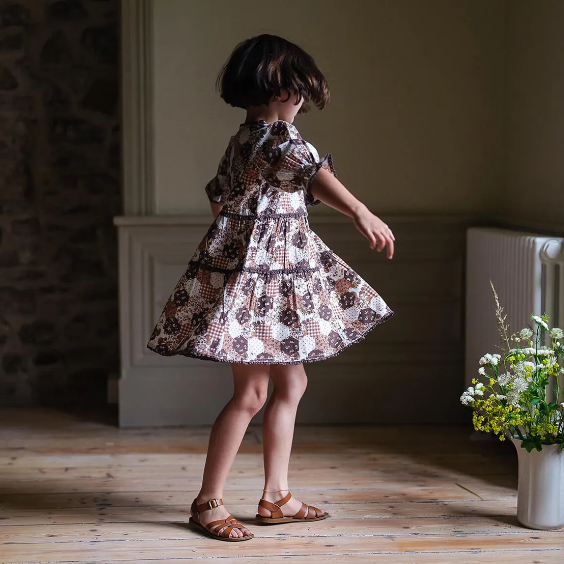 Esme Dress in Patchwork Print by Little Cotton Clothes