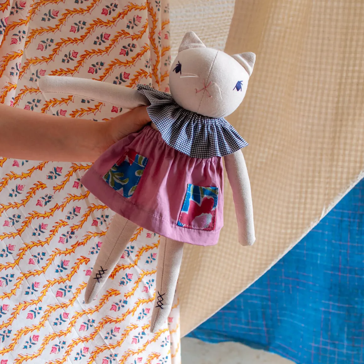 Esther Medium Cat in Cream by Polka Dot Club