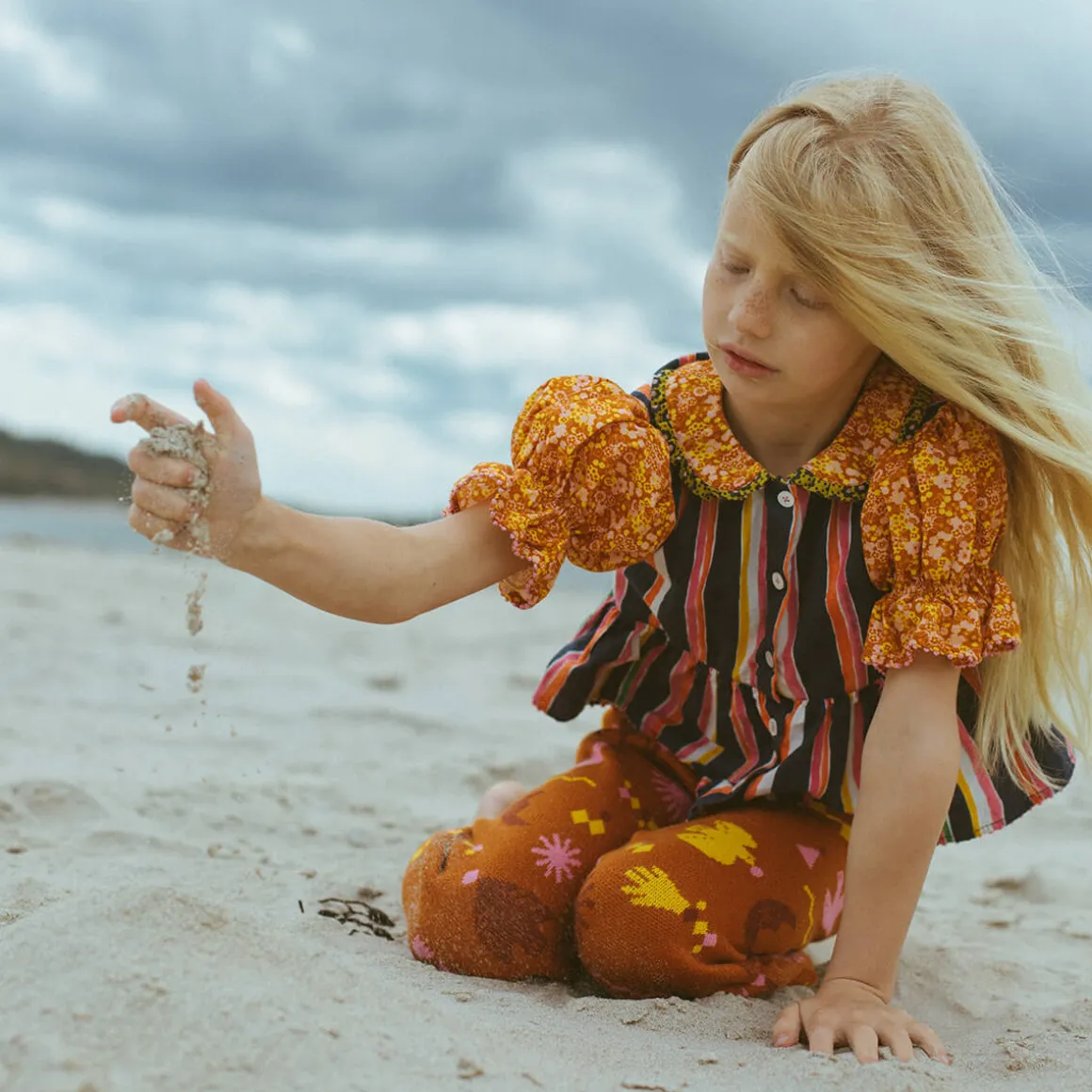 Esther Top in Moonlight Watercolor Stripe by Misha & Puff - Last Ones In Stock - 5-10 Years