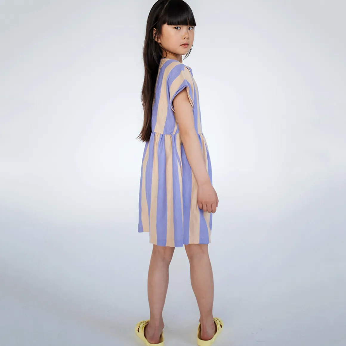 Every Day Dress in Lilac Nude Block Stripe by Repose AMS