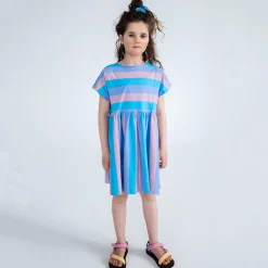 Every Day Dress in Tricolour Block Stripe by Repose AMS