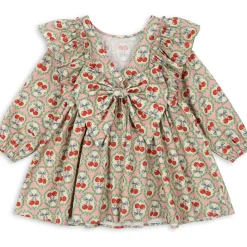 Evia Bow Dress in Cherry Bow by Konges Slojd