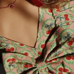 Evia Bow Dress in Cherry Bow by Konges Slojd