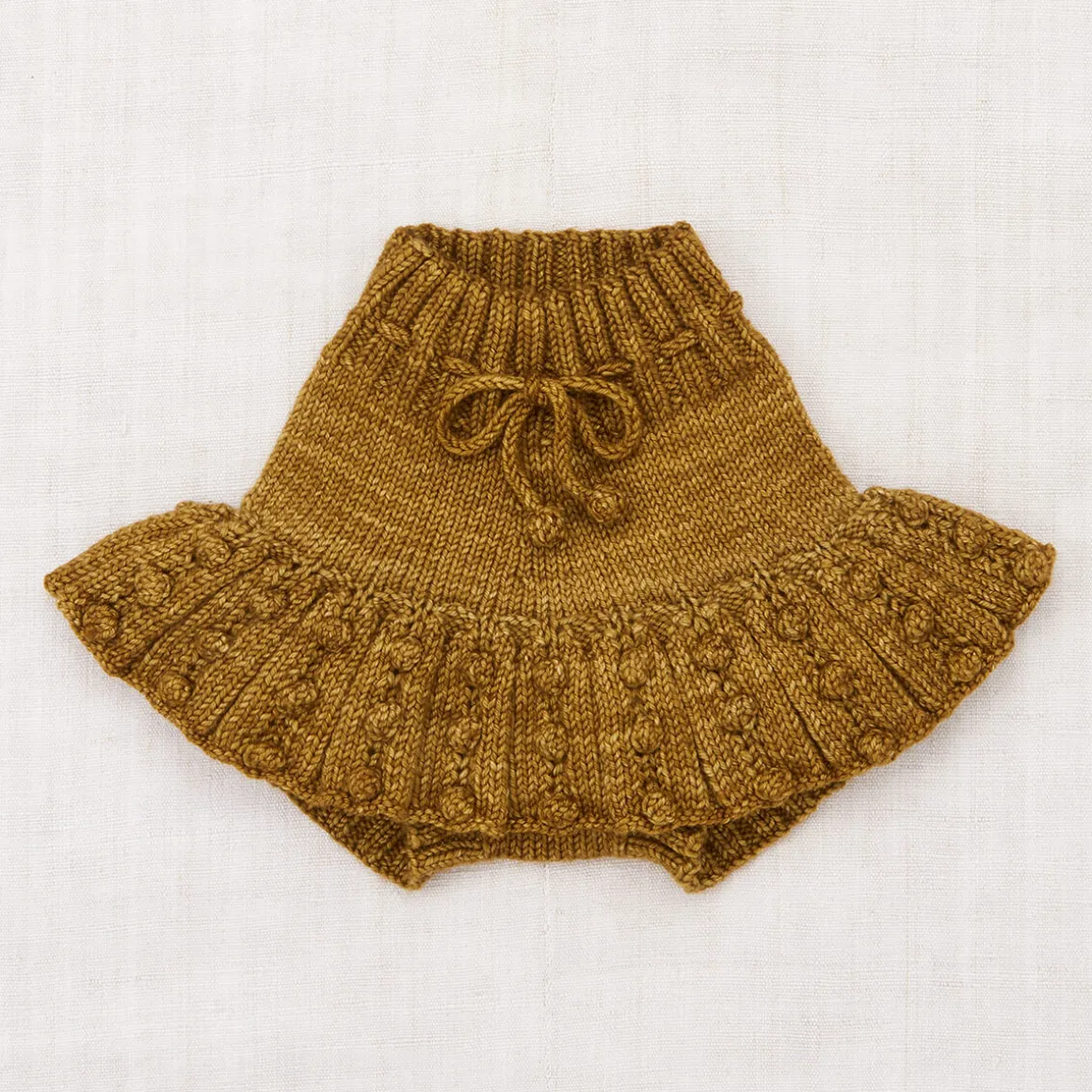 EXCLUSIVE Baby Eyelet Popcorn Skating Skirt in Antique Brass by Misha & Puff