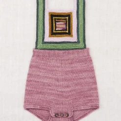 EXCLUSIVE Baby Log Cabin Romper in Antique Rose by Misha & Puff
