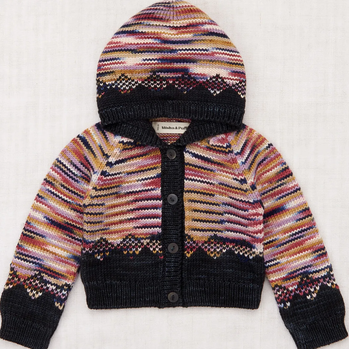 EXCLUSIVE Baby Pinecone Hooded Cardigan in Solstice Space Dye by Misha & Puff
