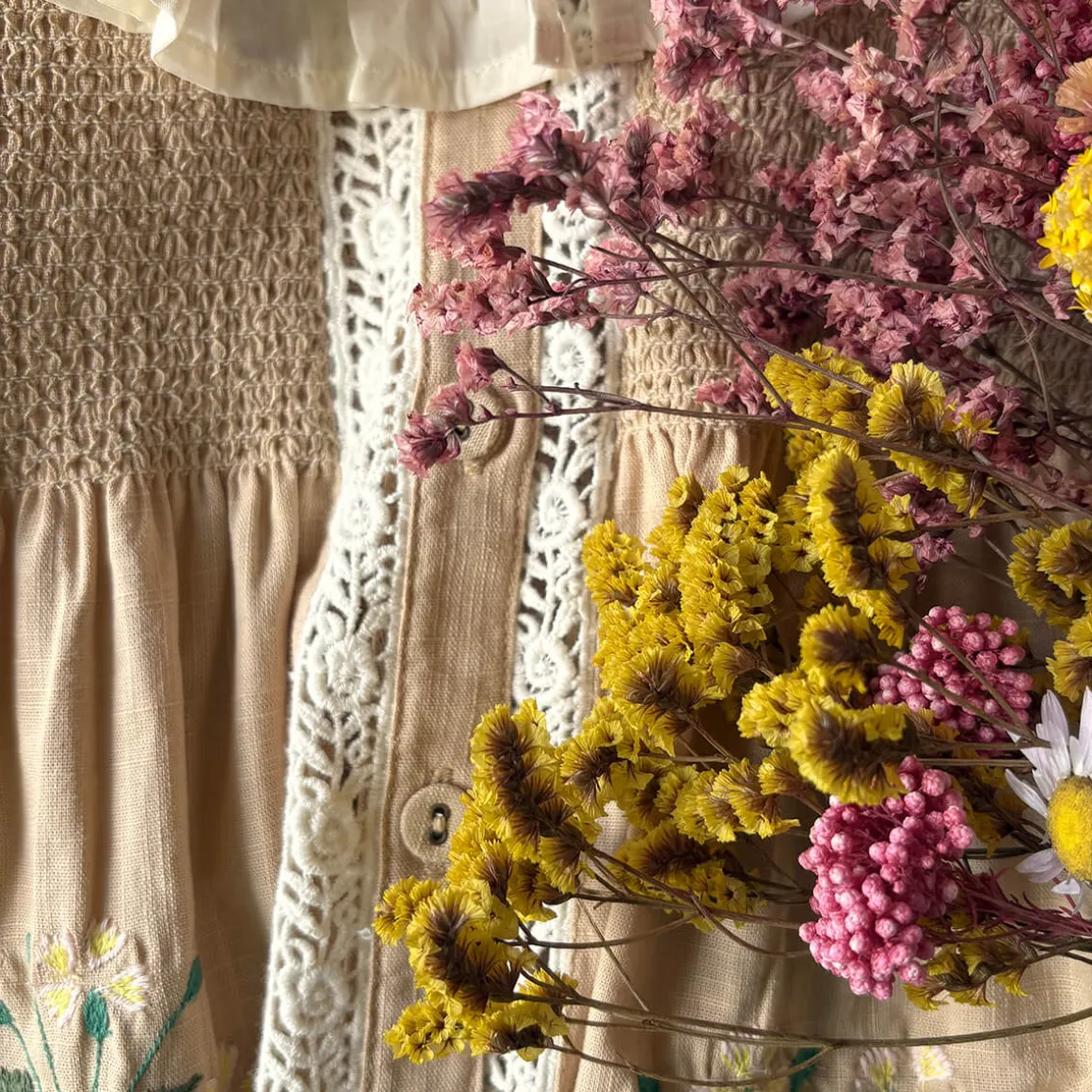 EXCLUSIVE Embroidered Ibiza Top in Sand by Bonjour