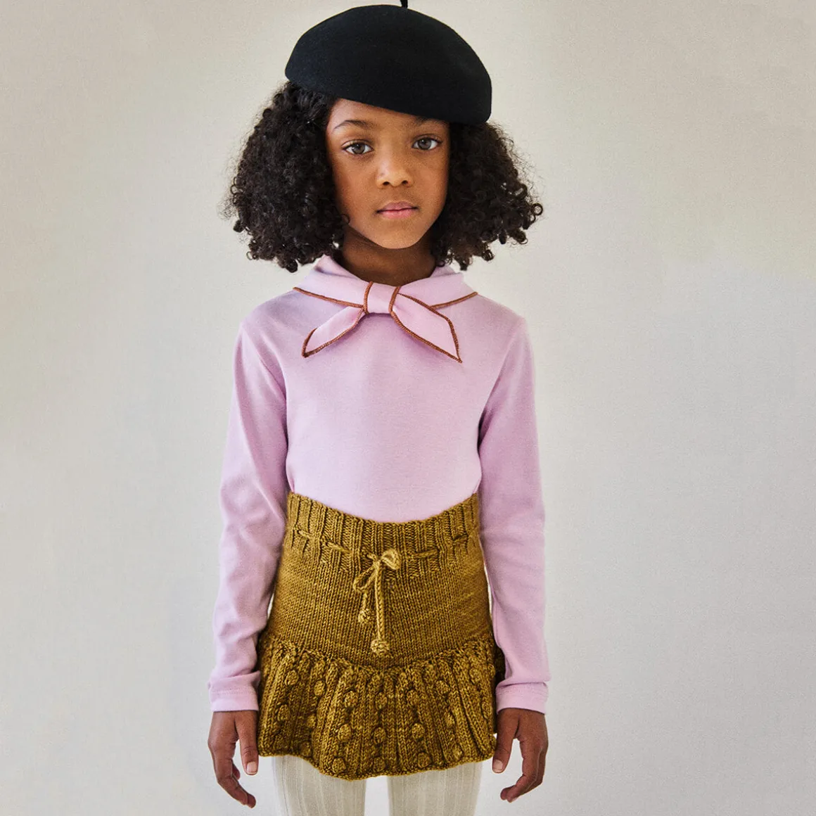 EXCLUSIVE Eyelet Popcorn Skating Skirt in Antique Brass by Misha & Puff - Last Ones In Stock - 4-6 Years