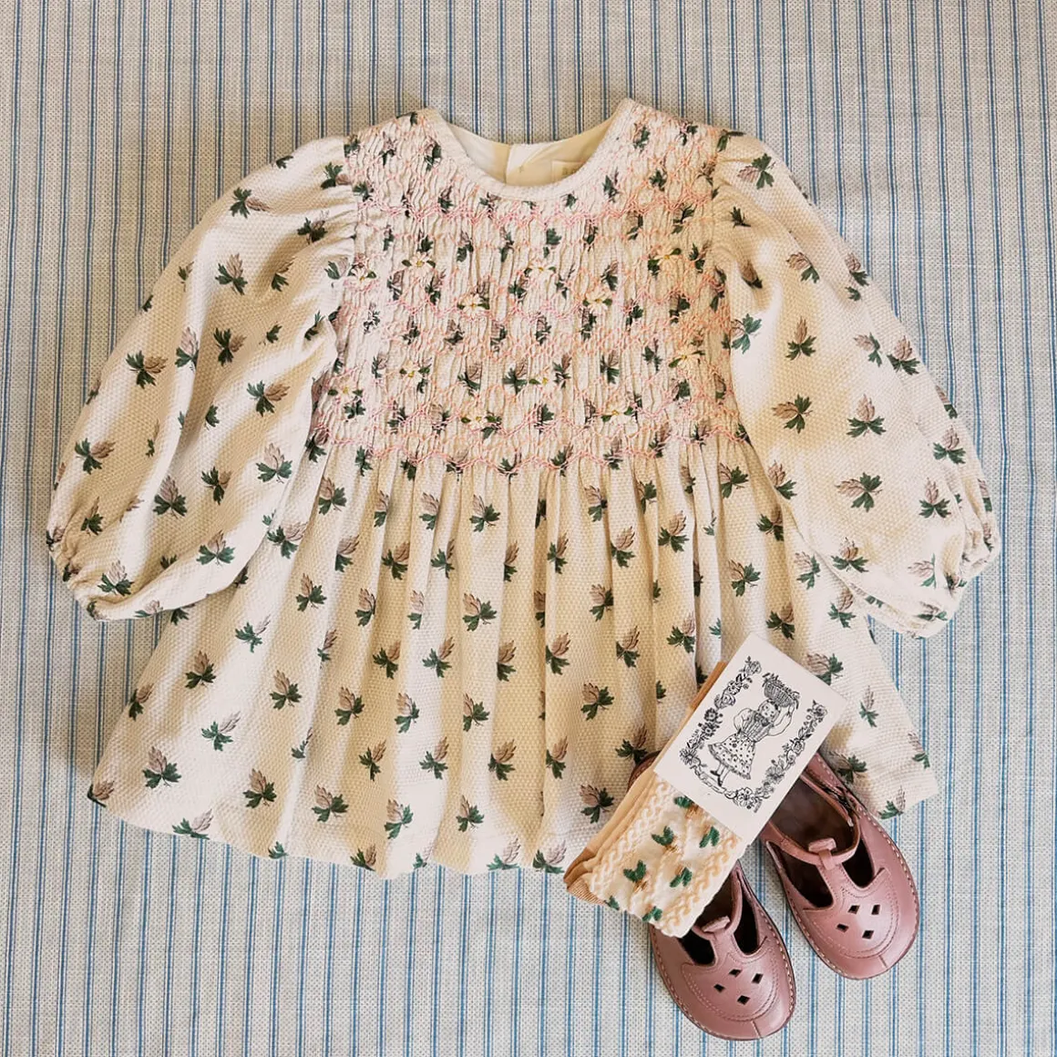 EXCLUSIVE Handsmock Blouse in Hazelnut Flower Print by Bonjour - Last One In Stock - 6 Years