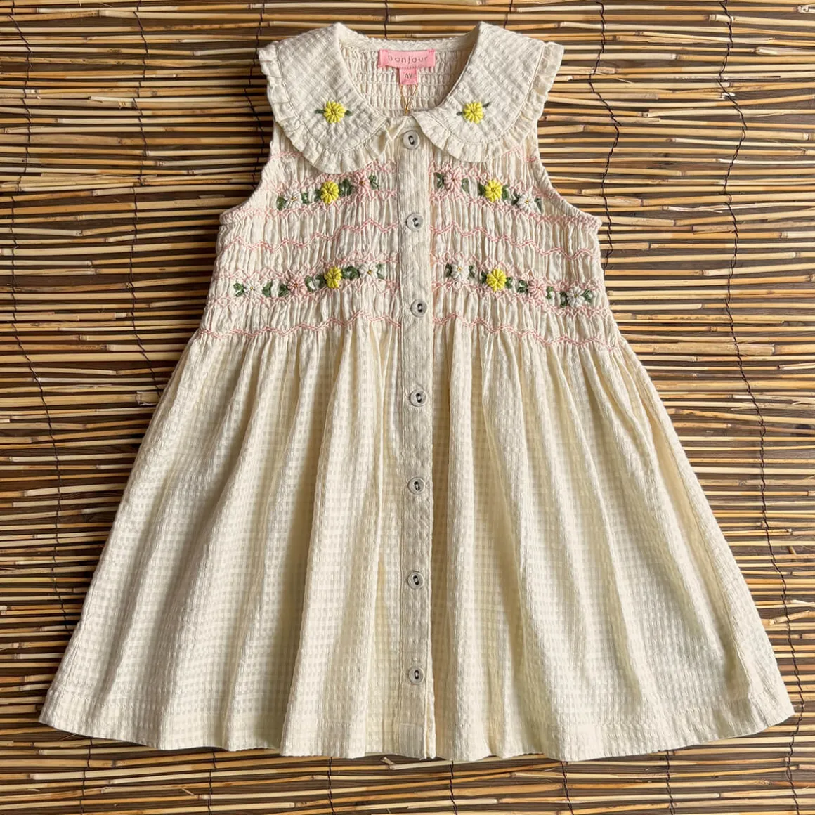 EXCLUSIVE Ibiza Top in Ivory Seersucker by Bonjour
