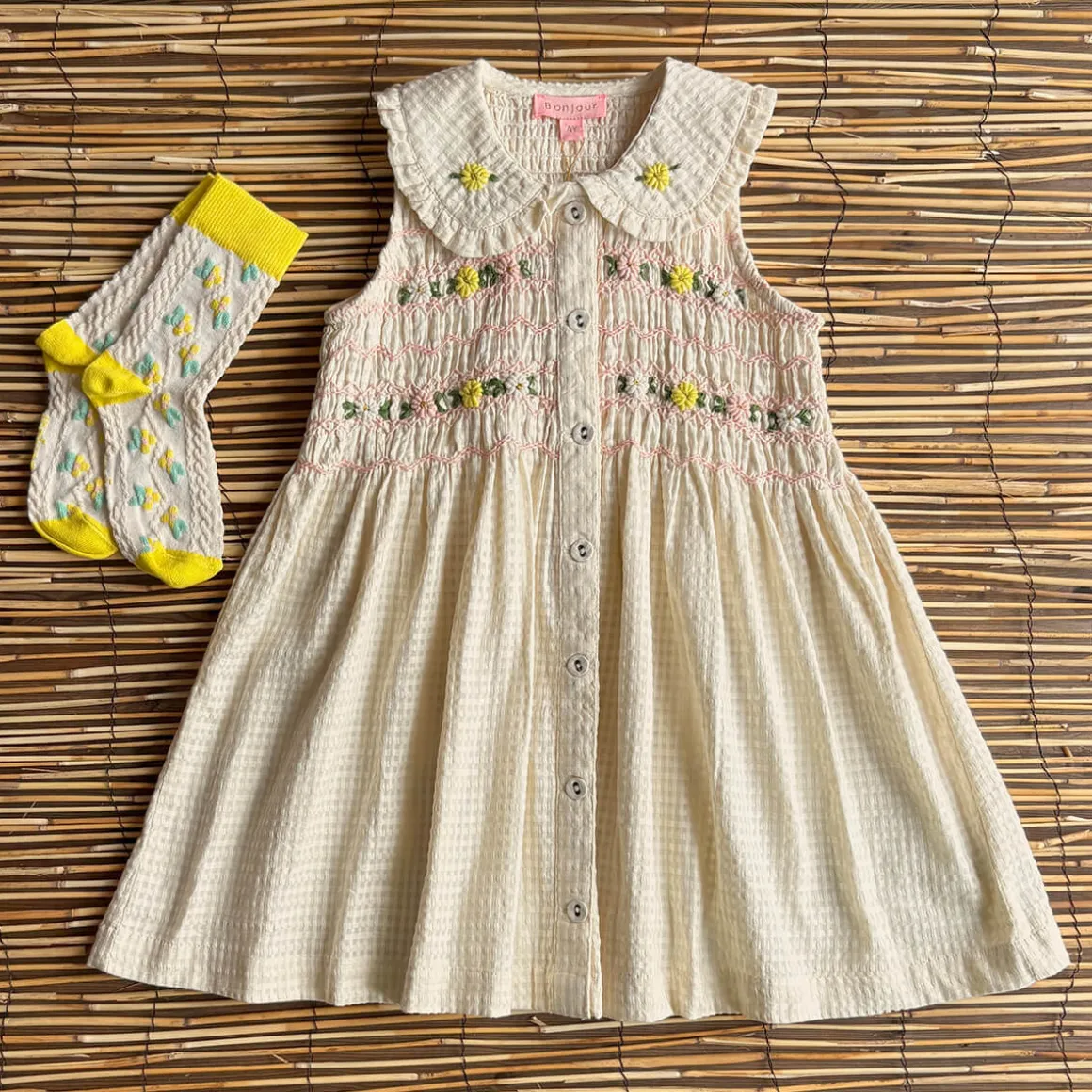 EXCLUSIVE Ibiza Top in Ivory Seersucker by Bonjour