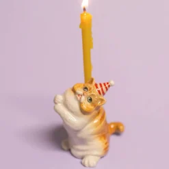 Exotic Shorthair Cat Ceramic Cake Topper by Camp Hollow