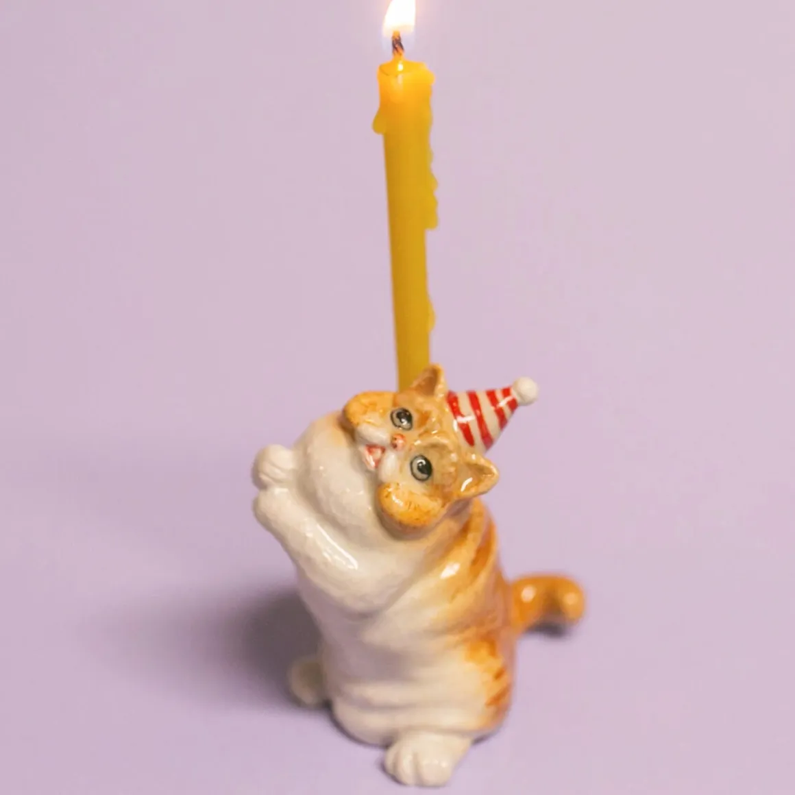 Exotic Shorthair Cat Ceramic Cake Topper by Camp Hollow