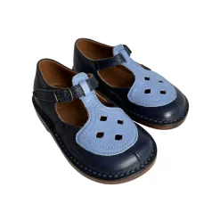Ezra Two Tone Cut Out Sandals in Navy / Blue by PèPè