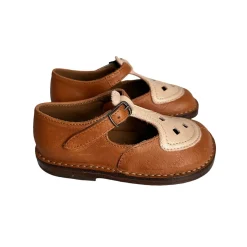 Ezra Two Tone Cut Out Sandals in Cuoio Brown / Soft Pink by PèPè