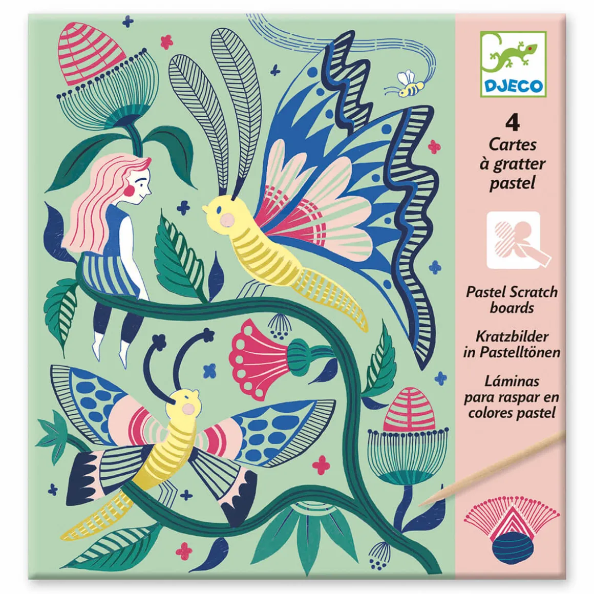 Fantasy Garden Pastel Scratch Boards by Djeco