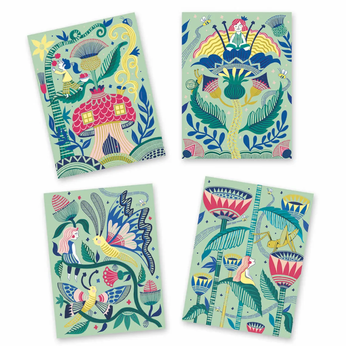 Fantasy Garden Pastel Scratch Boards by Djeco