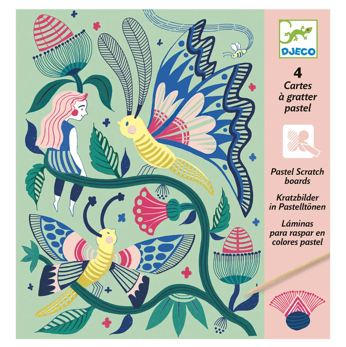 Fantasy Garden Pastel Scratch Boards by Djeco