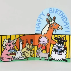 Farmyard Die Cut Birthday Greetings Card by Alice Bowsher for Wrap