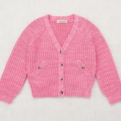 Fisherman Rib Everyday Cardigan in Bloom by Misha & Puff - Last Ones In Stock - 3-8 Years