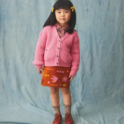 Fisherman Rib Everyday Cardigan in Bloom by Misha & Puff - Last Ones In Stock - 3-8 Years