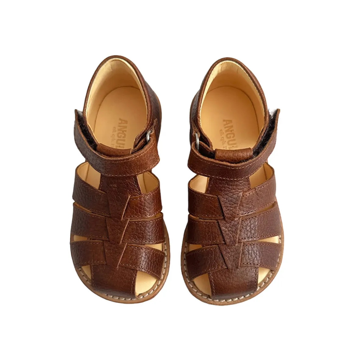Fisherman Sandals in Textured Cognac by Angulus