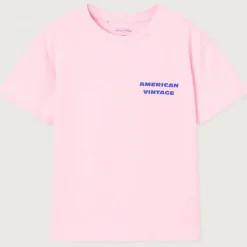 Fizvalley Kid's Round Neck T Shirt in Vintage Baby Pink by American Vintage