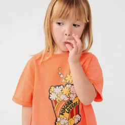 Fizvalley Kid's T Shirt in Fluorescent Fire by American Vintage