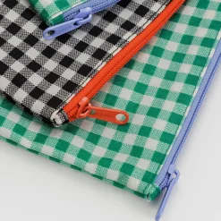 Flat Pouch Set in Gingham by Baggu