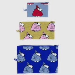 Flat Pouch Set in Puffer Snoopy by Baggu