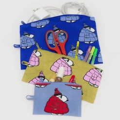 Flat Pouch Set in Puffer Snoopy by Baggu