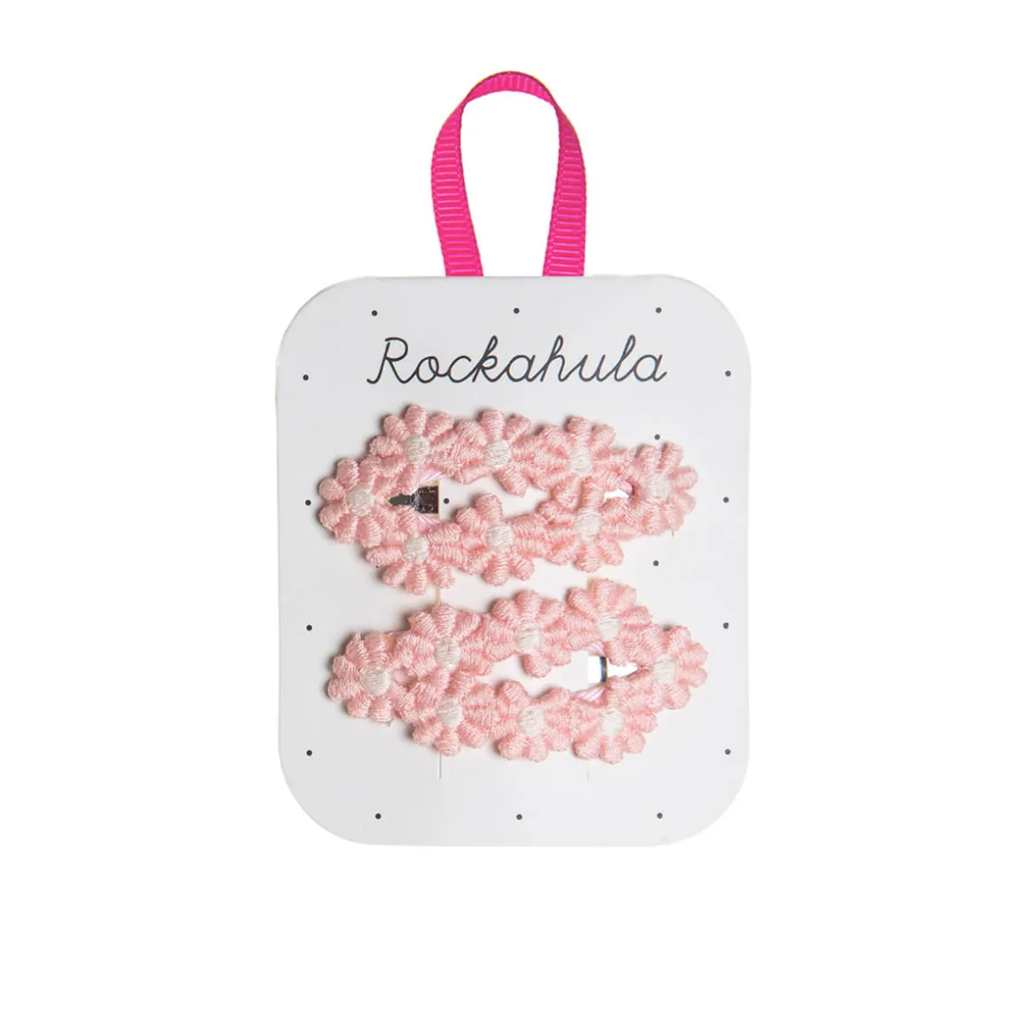 Flower Crochet Hair Clips in Pink by Rockahula