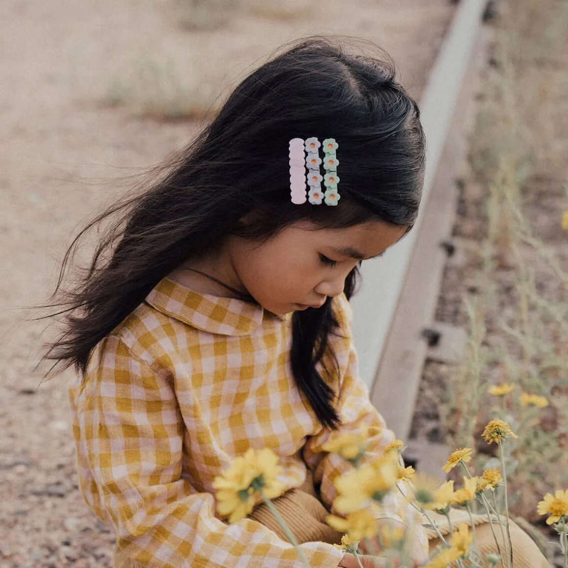 Flower Hair Clip in Celery by Wunderkin Co