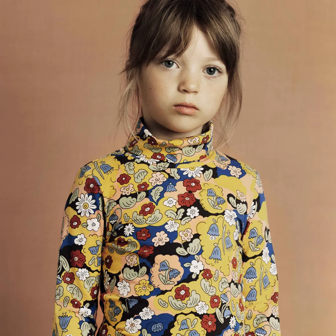 Flowers AOP Turtleneck in Multi by Mini Rodini
